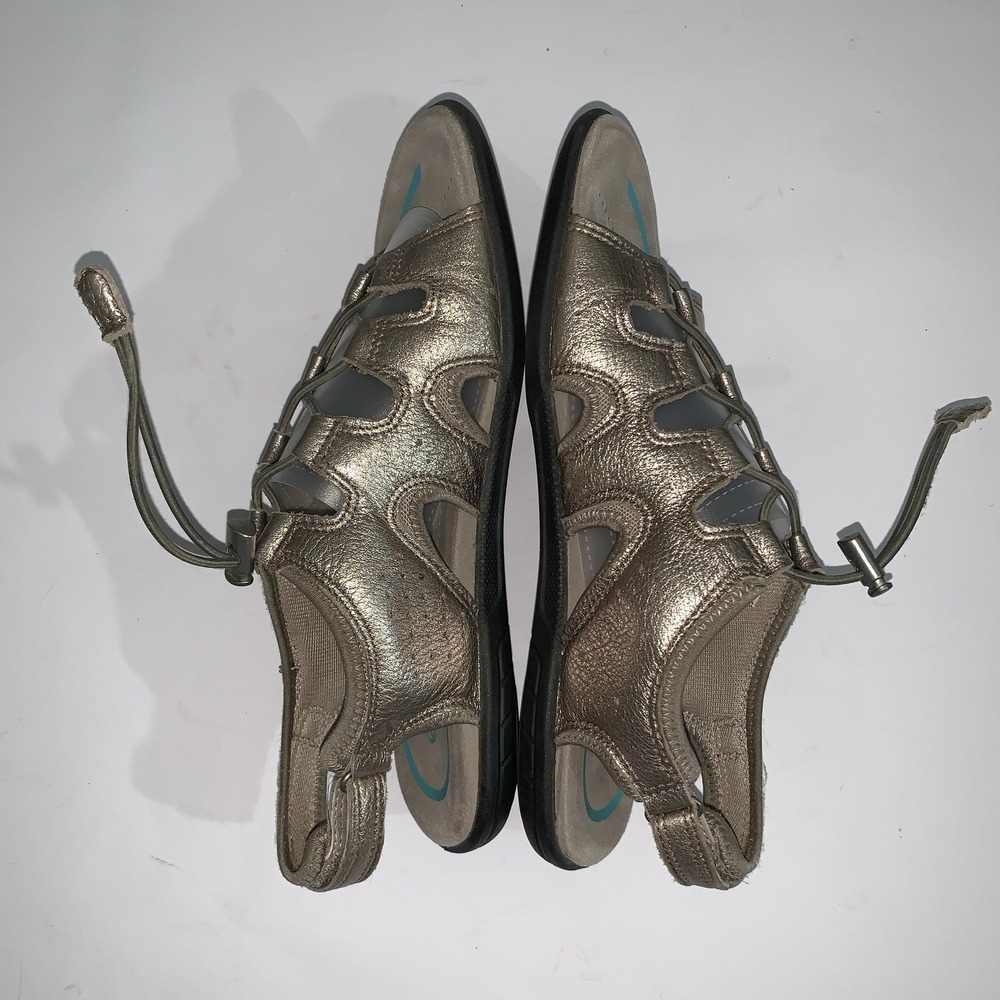 ECCO Sandals Womens Size 9 Gold Leather Gladiator Hook & Loop Comfort Shoes - Picture 8 of 11